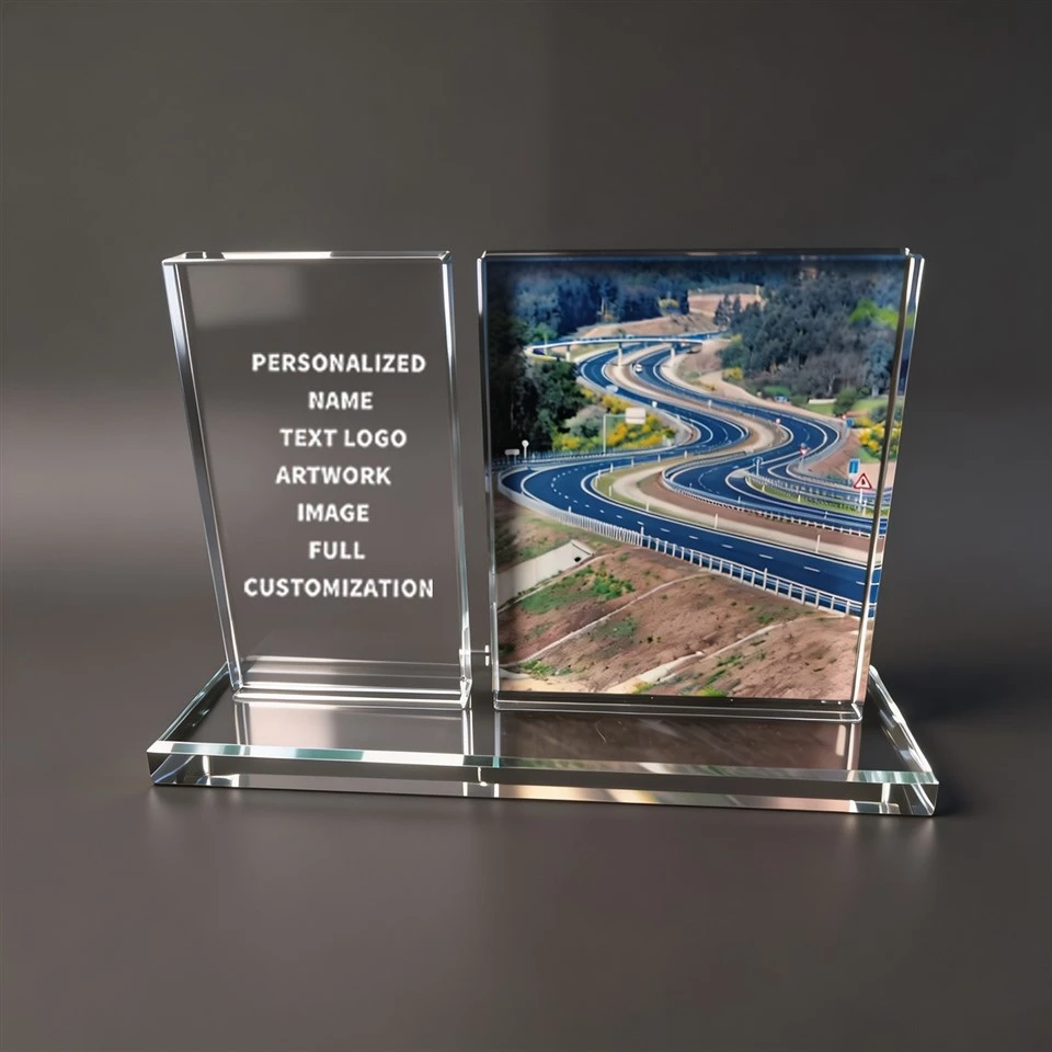 Dual Panel Custom Crystal Desk Plaque suppliers