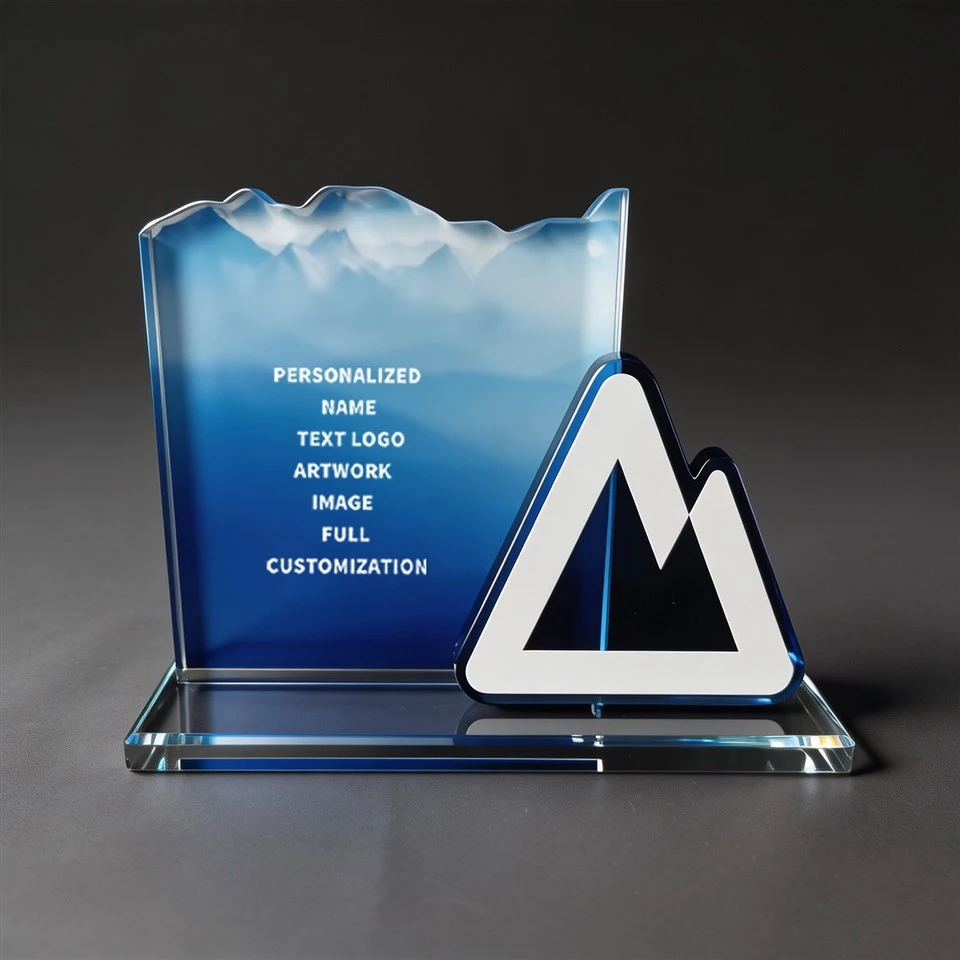 Gradient Blue Peak Crystal Award suppliers