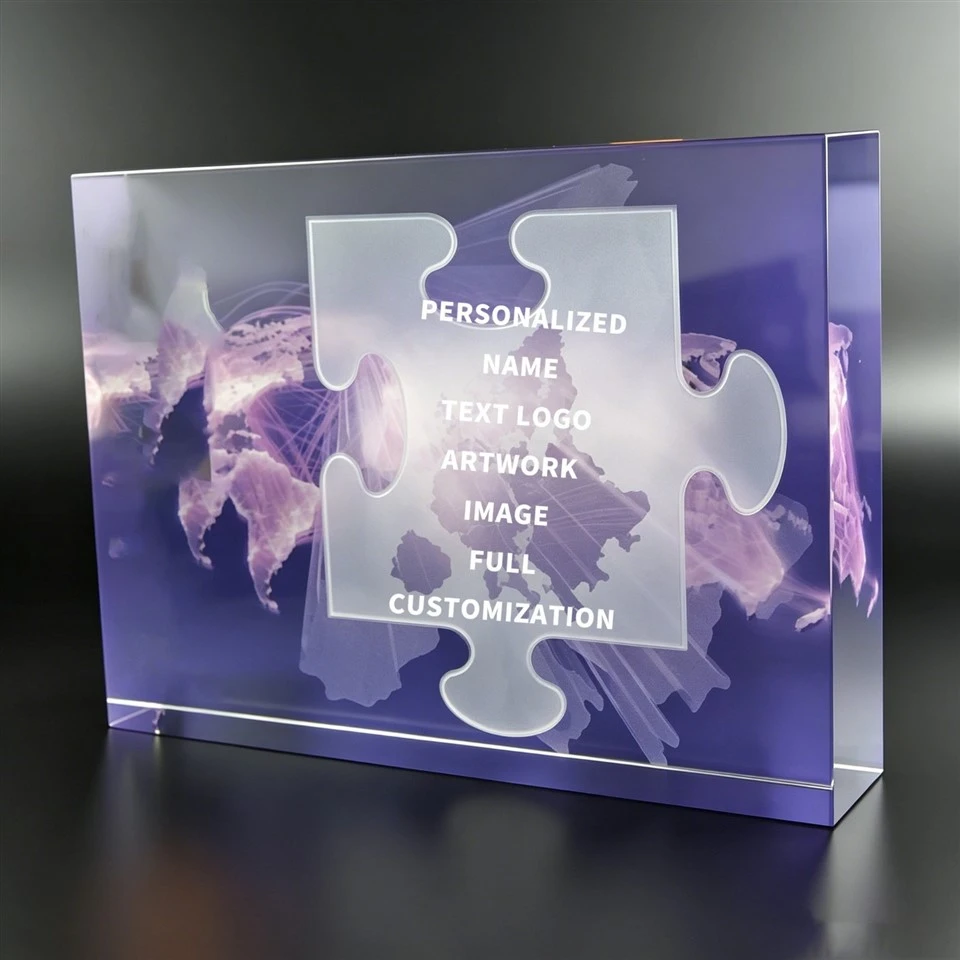 Puzzle Themed Crystal Collaboration Trophy factory