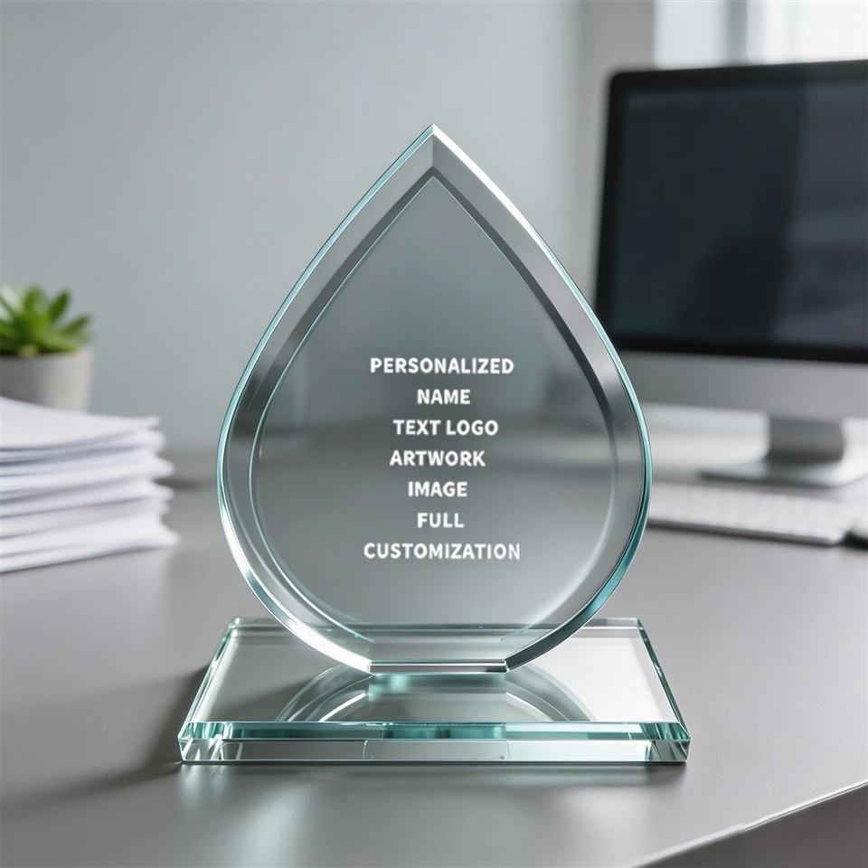 Piala Meja Kristal Kustom Teardrop